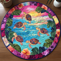 Calm Coastline Quilted Round Mat