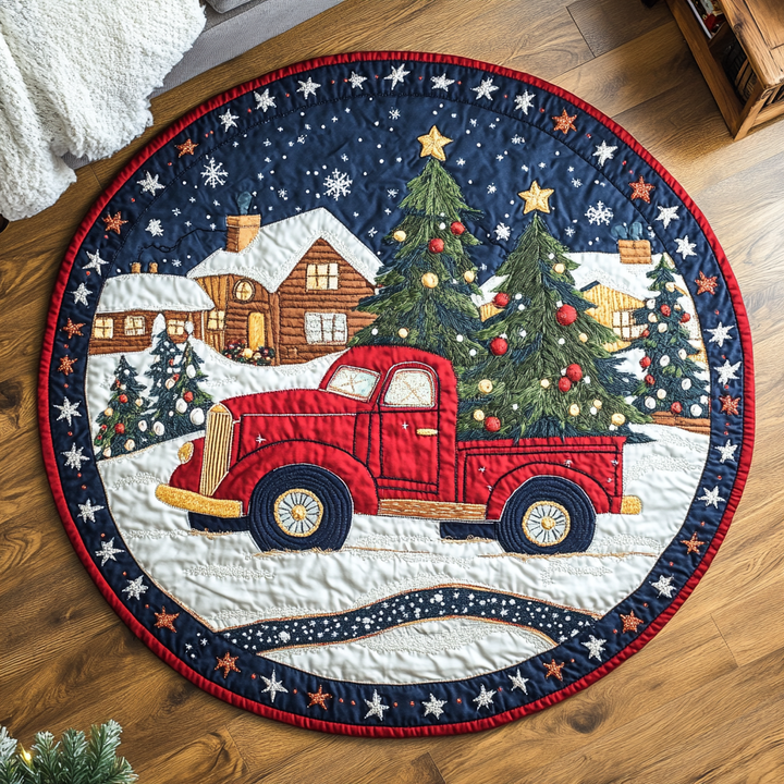 Candy Cane Lane Quilted Round Mat