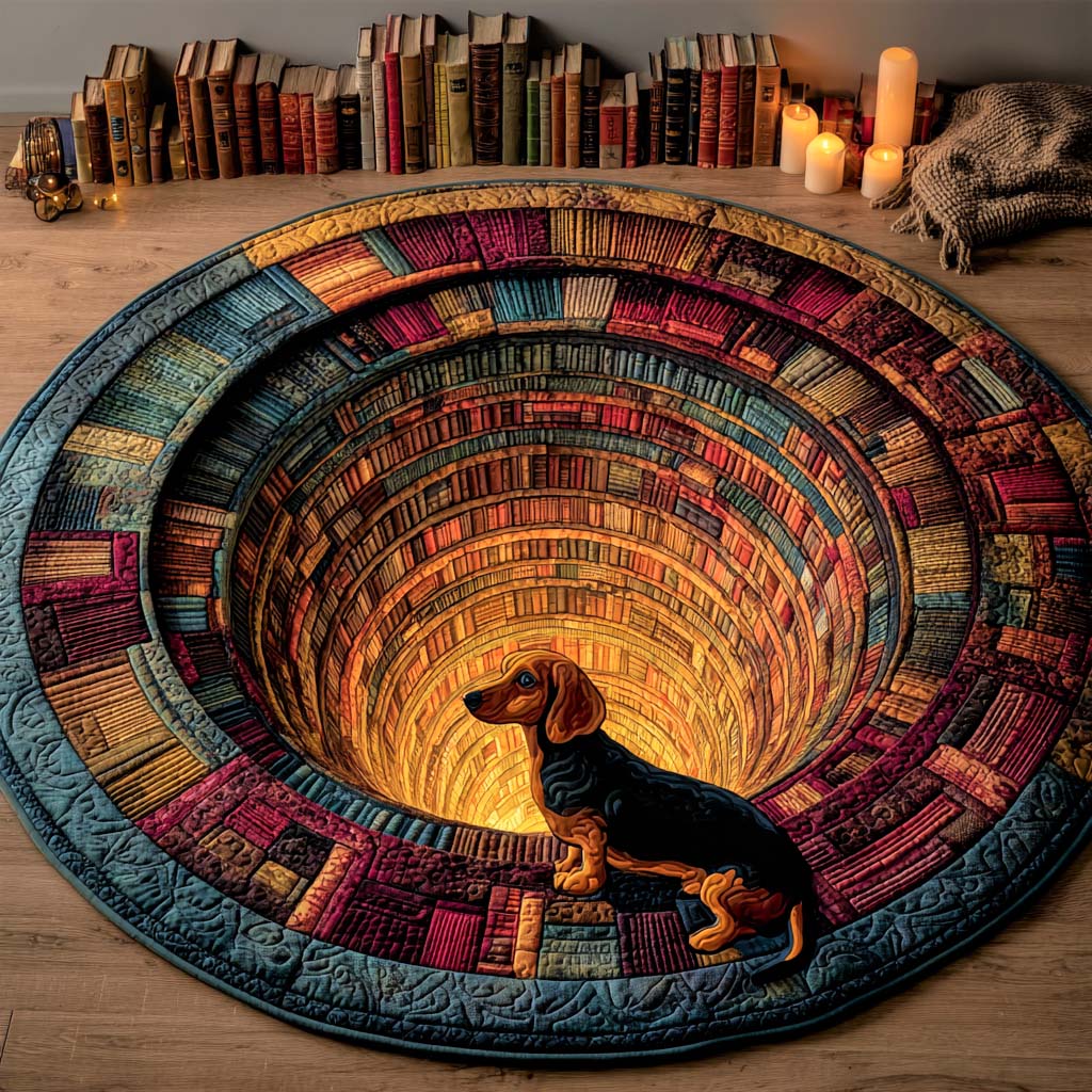 Canine Chapter Round Pet Mat Quilted Round Mat