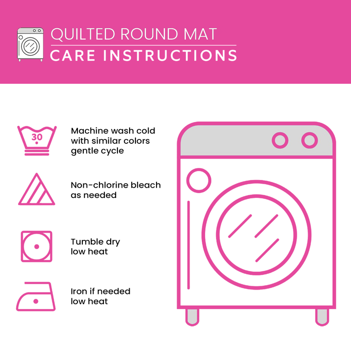 Vintage Floral Quilted Round Mat