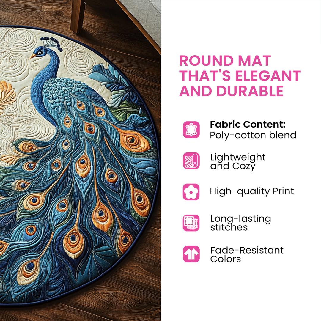 Blossom Blaze Quilted Round Mat