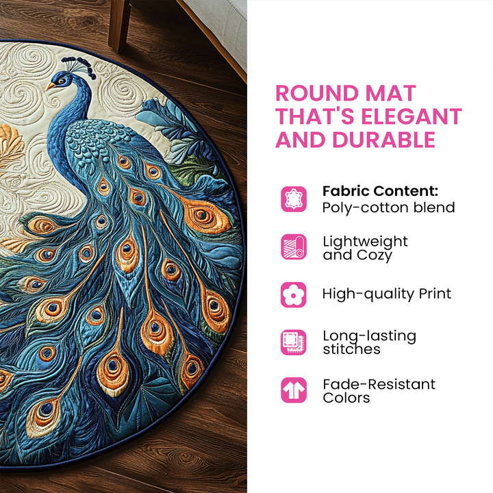 Blossom Blaze Quilted Round Mat