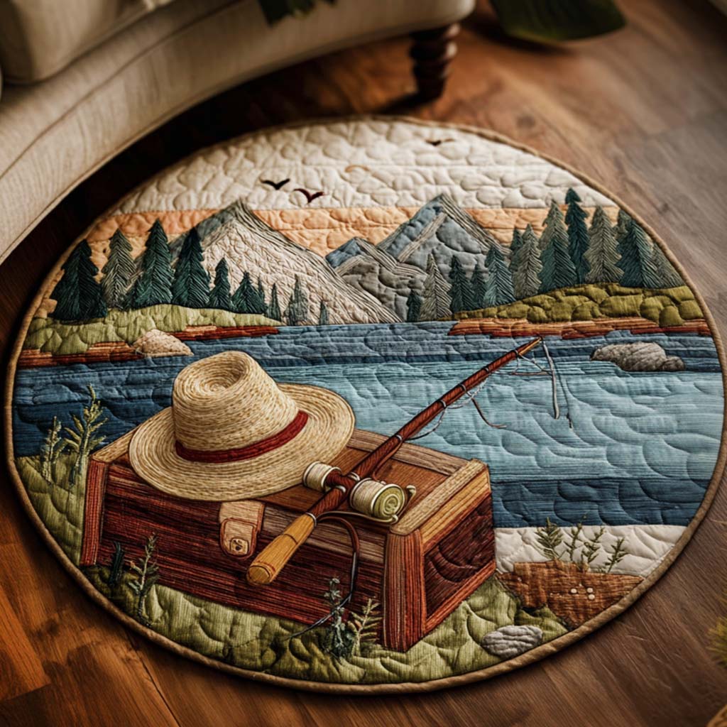 By Casting Dream Quilted Round Mat