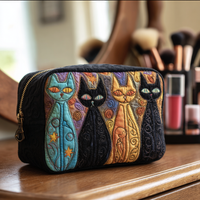 Cat Dreams Quilted Cosmetic Bag