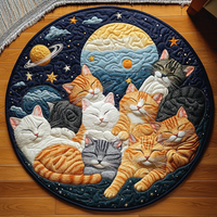 Round Cat Lullaby Mat Quilted Round Mat