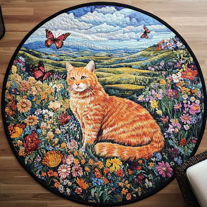 Round Catnap Charm Mat Quilted Round Mat