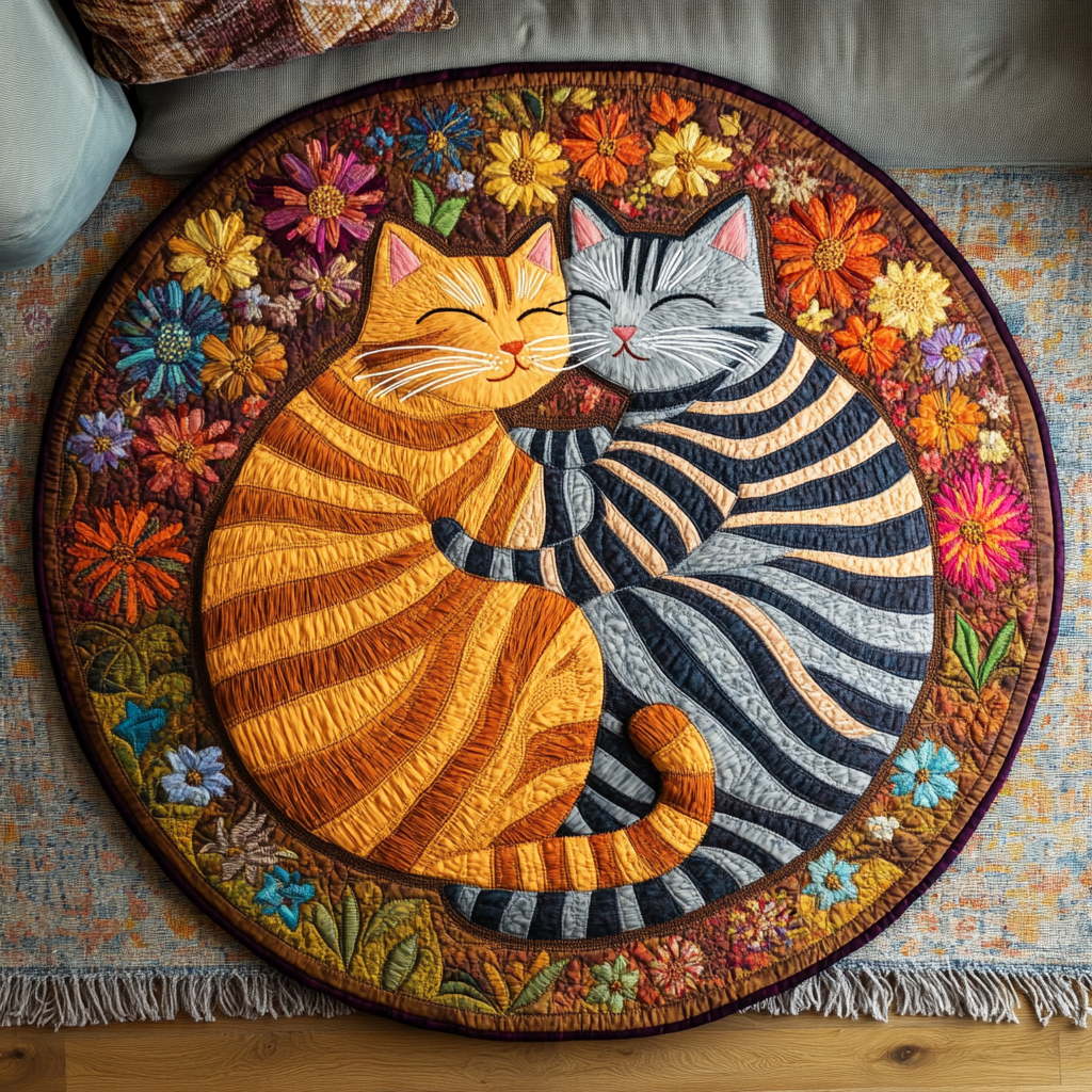 Round Catnap Delight Mat Quilted Round Mat