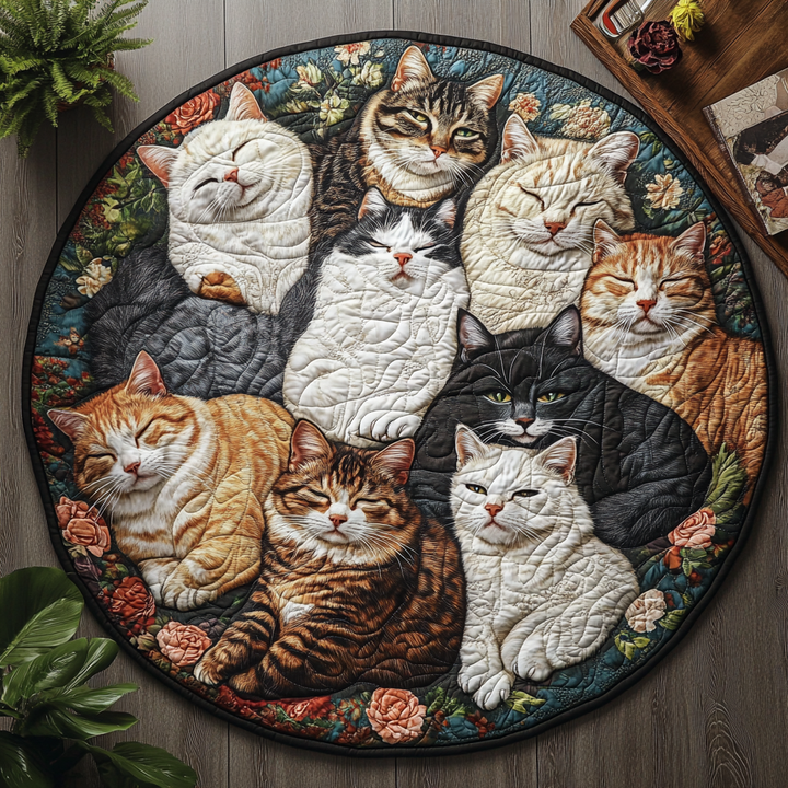 Round Catnap Haven Mat Quilted Round Mat