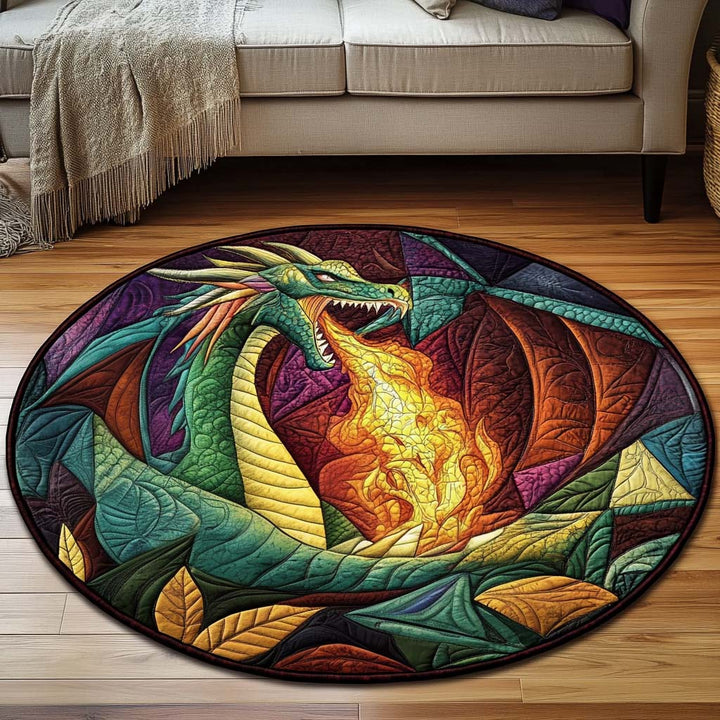 Celestial Roar Quilted Round Mat