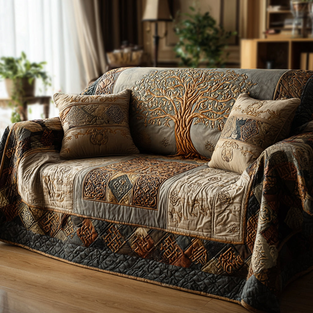 Celtic Harmony Quilted Sofa Cover