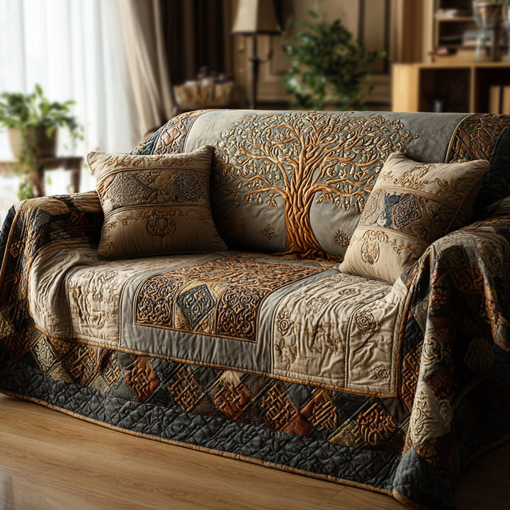 Celtic Harmony Quilted Sofa Cover