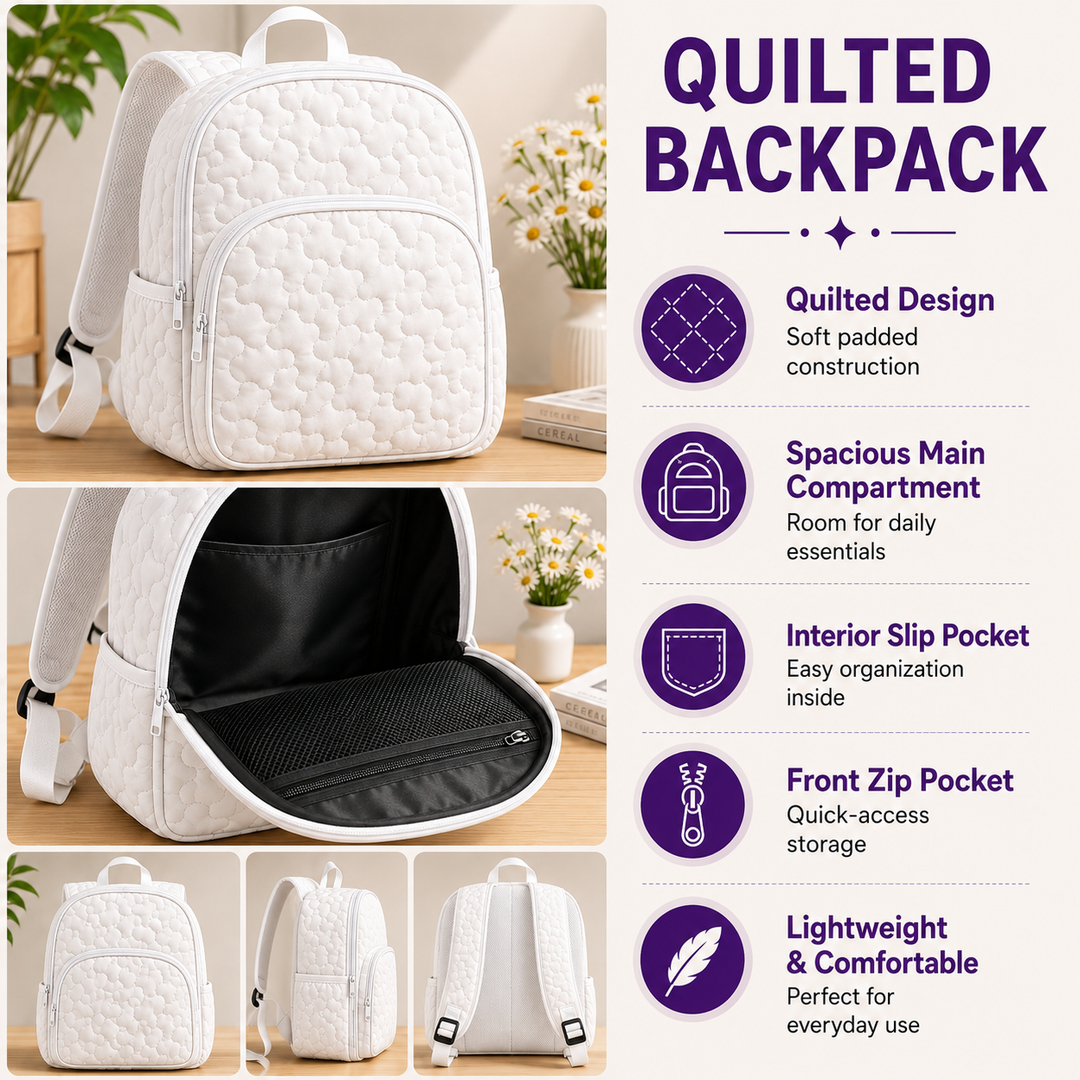 Floral Puppy TP31 Quilted Backpack