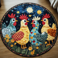 Charming Chicken Quilted Round Mat