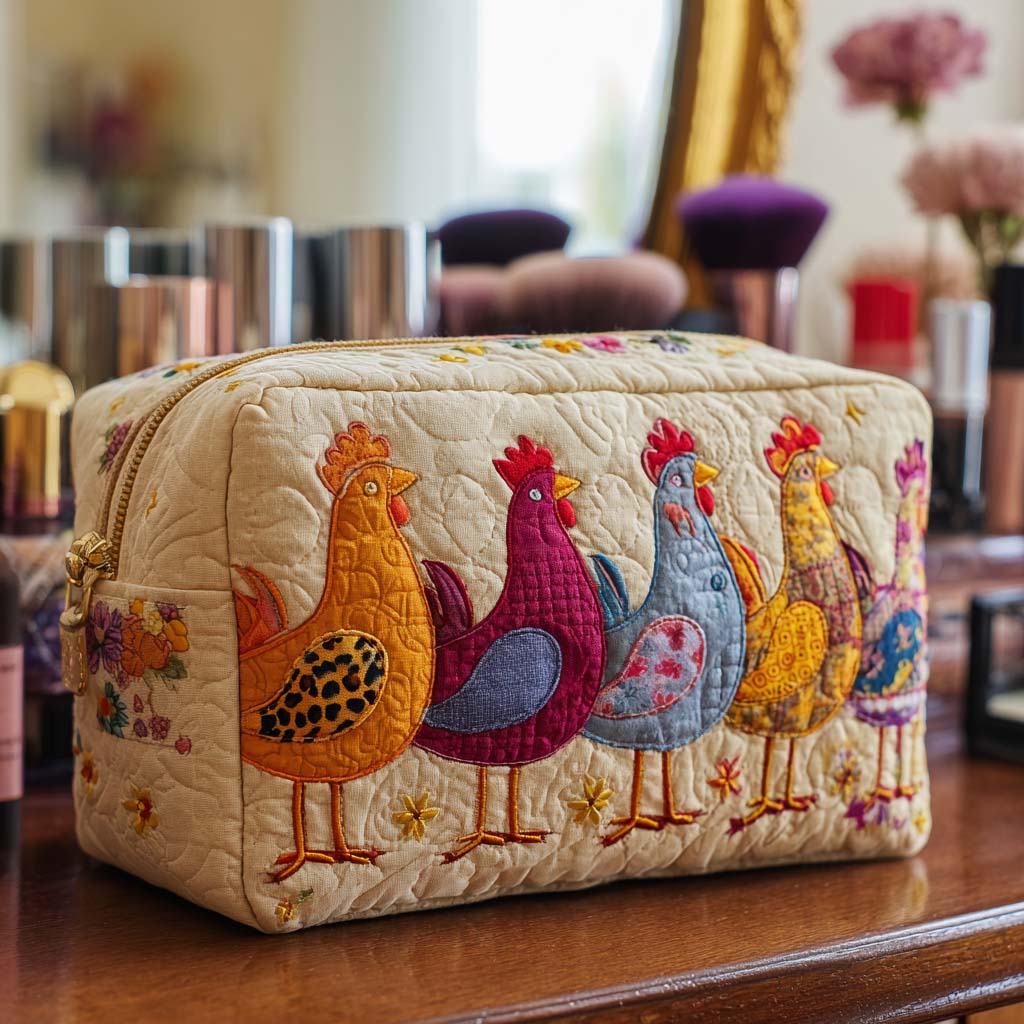 Chicken Joy Quilted Cosmetic Bag