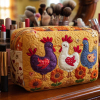 Chicken Light Quilted Cosmetic Bag