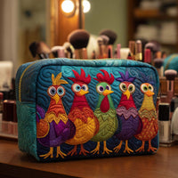 Chicken Love Quilted Cosmetic Bag