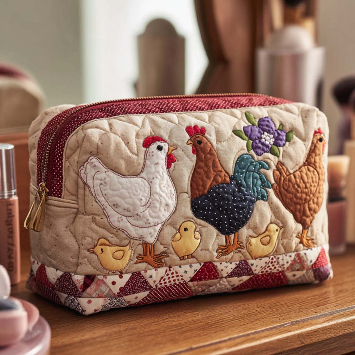 Chicken Nest Quilted Cosmetic Bag