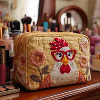 Chicken Shine Quilted Cosmetic Bag