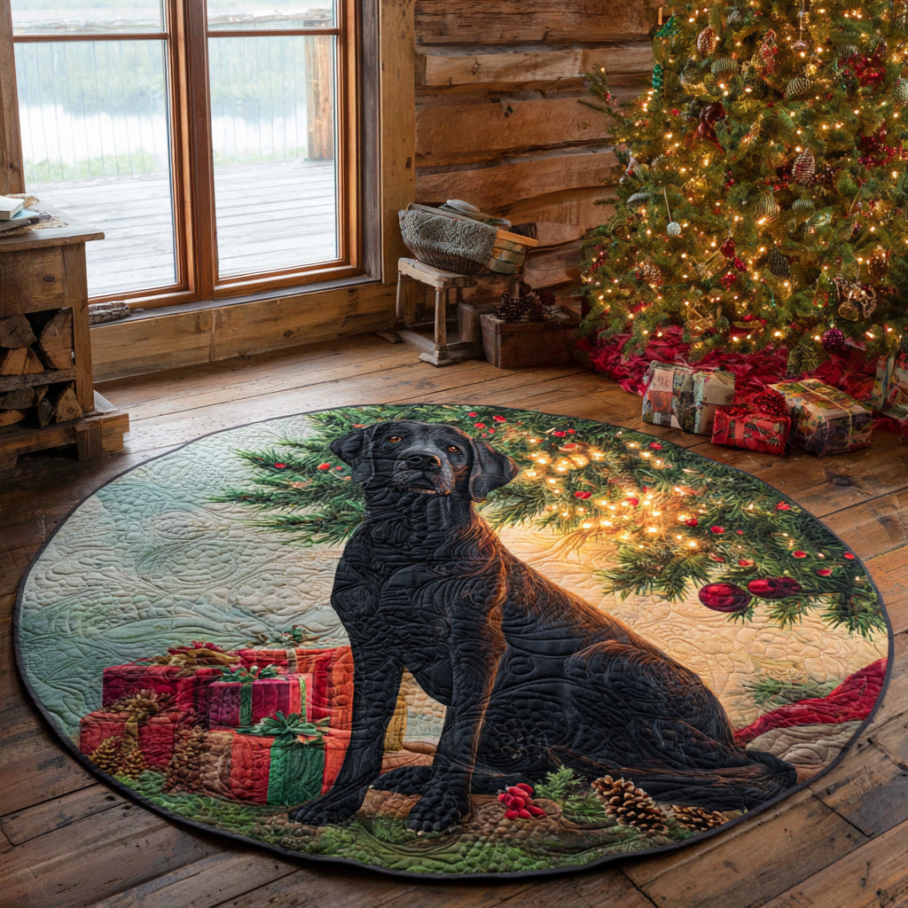 Round Christmas Lab Mat Quilted Round Mat