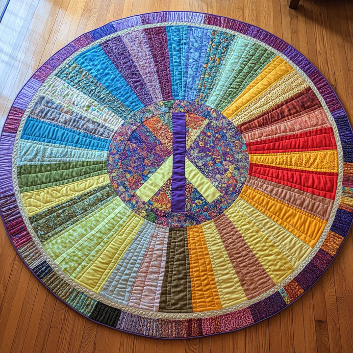 Colorful Charm Quilted Round Mat