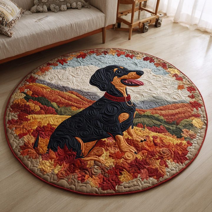 Featuring Classic Dachshund Quilted Round Mat