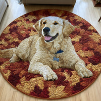 Featuring Classic Golden Retriever Quilted Round Mat