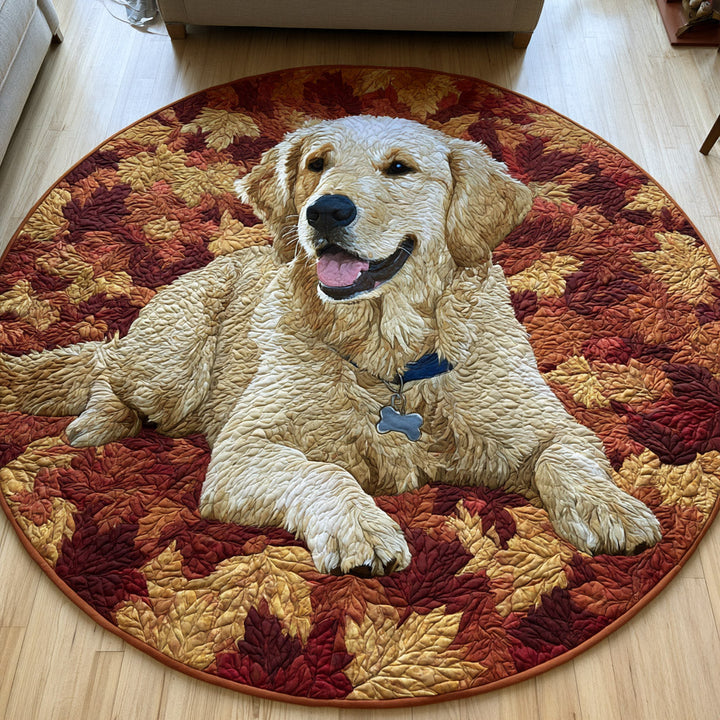 Featuring Classic Golden Retriever Quilted Round Mat