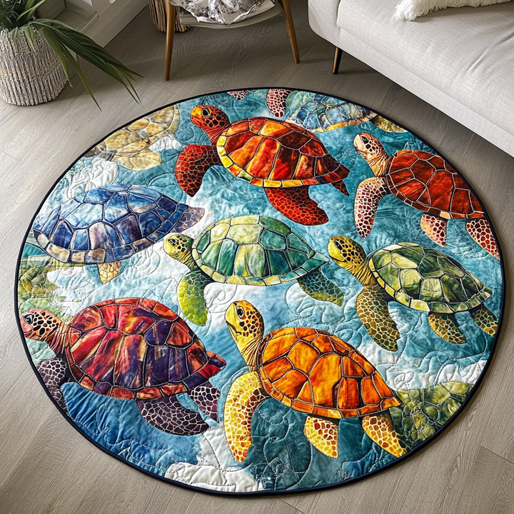 Coastal Serenity Quilted Round Mat