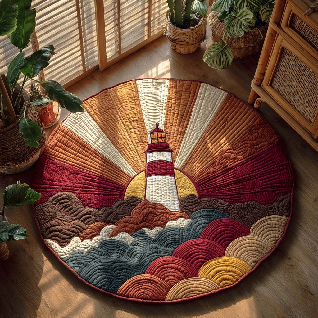 Coastal Flame Quilted Round Mat