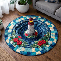 With Coastal Lighthouse Quilted Round Mat