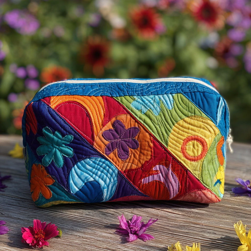 Cosmic Twist Quilted Cosmetic Bag