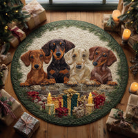 Warm And Inviting Round Dachshund Mat Quilted Round Mat