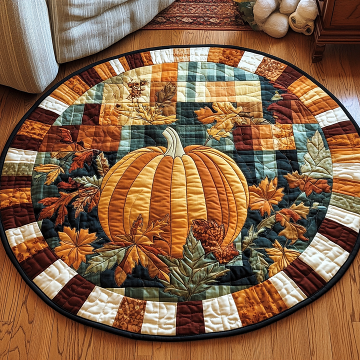 Warm Autumn Quilted Round Mat