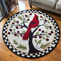Crimson Majesty Quilted Round Mat
