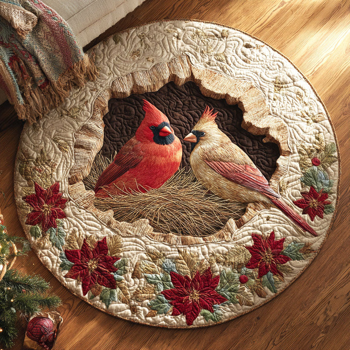 Crimson Round Nest Mat Quilted Round Mat
