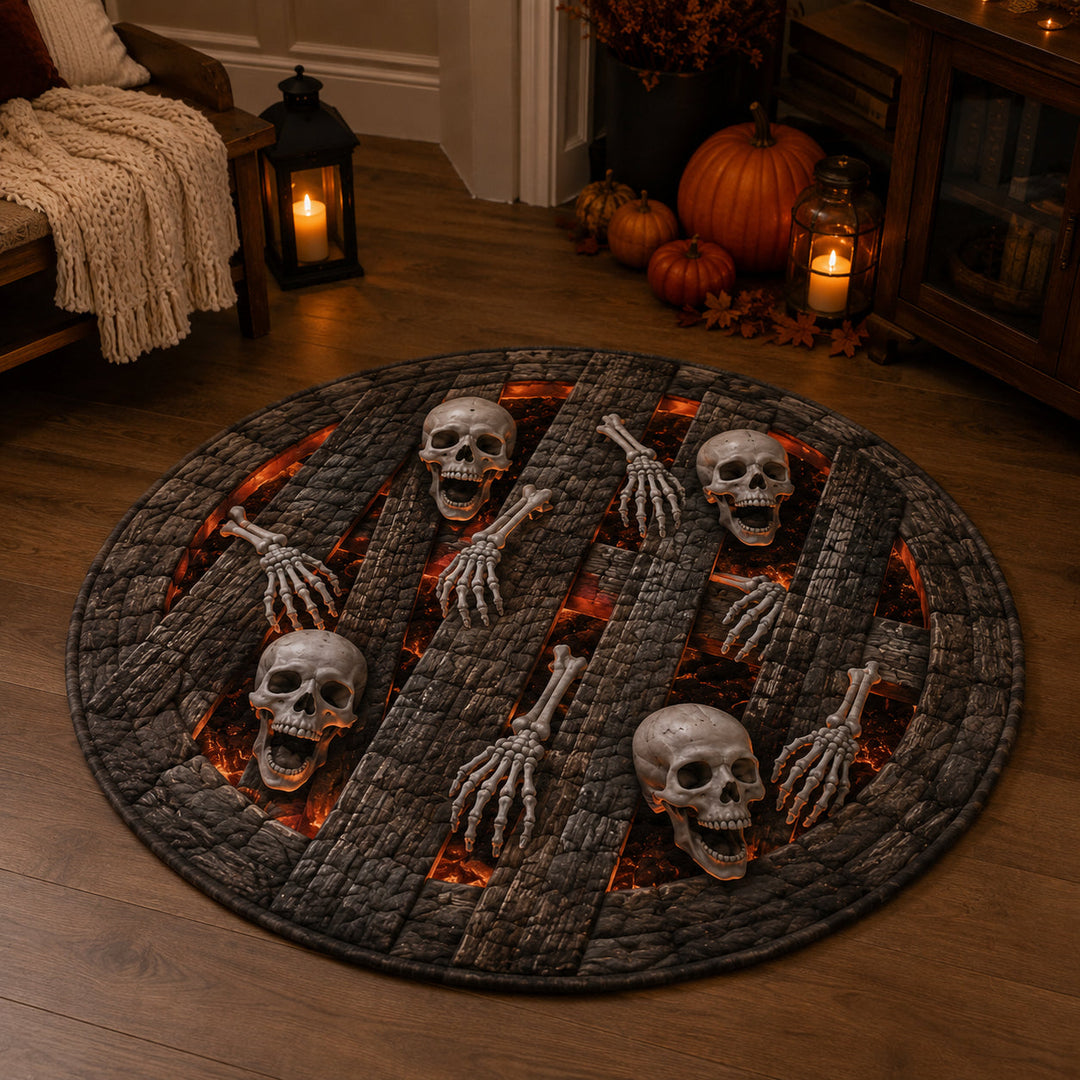 Crypt Descent Quilted Round Mat