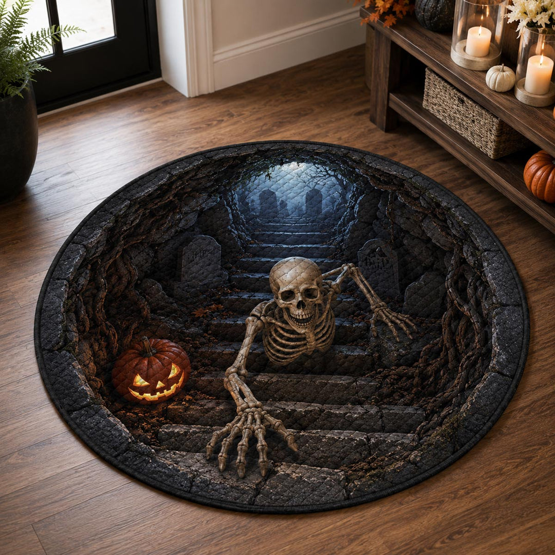 Crypt Escape Quilted Round Mat
