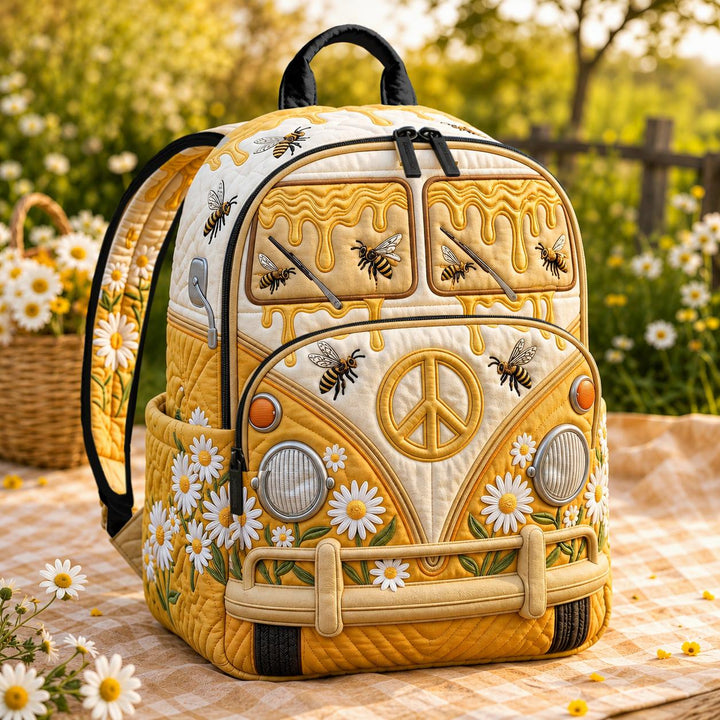 Bee &amp; Honey Hippie Van Quilted Backpack