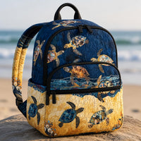 Westie Tropical With Triple Zipper Quilted Backpack