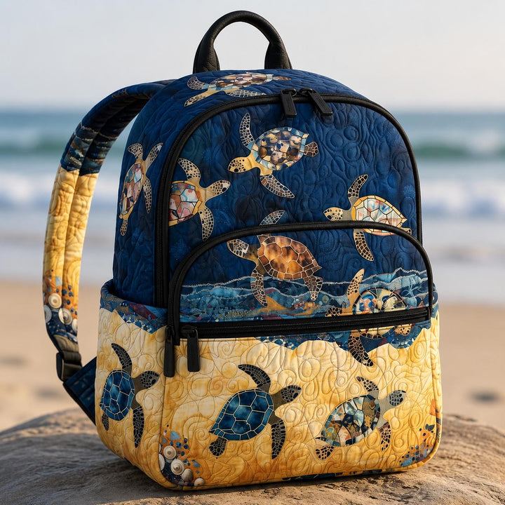 Westie Tropical With Triple Zipper Quilted Backpack
