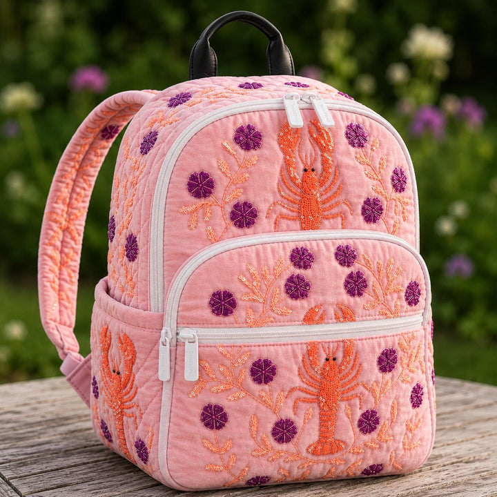 Sunset Book Van With Triple Zipper Quilted Backpack