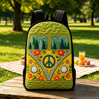 Retro Hippie Camper Van Quilted Backpack