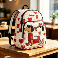 For Valentine’S Day Dachshund Quilted Backpack