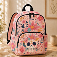 Floral Sugar Skull Quilted Backpack