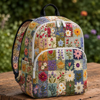 Floral Patchwork Quilted Backpack