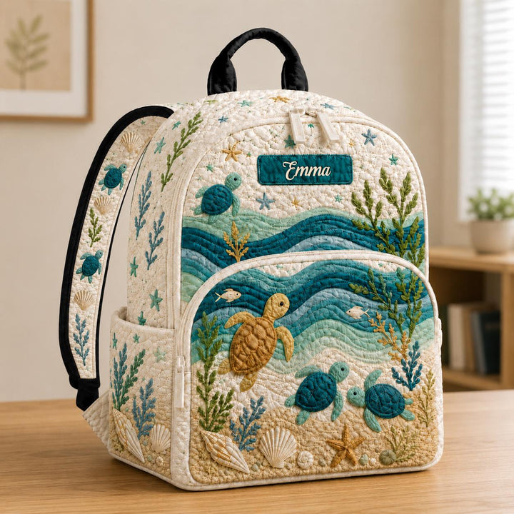 Sea Turtle Quilted Backpack