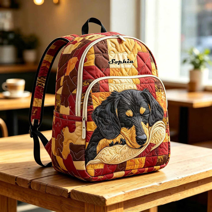 Wiener Dog Quilted Backpack