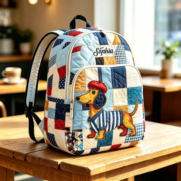 Dachshund Quilted Backpack