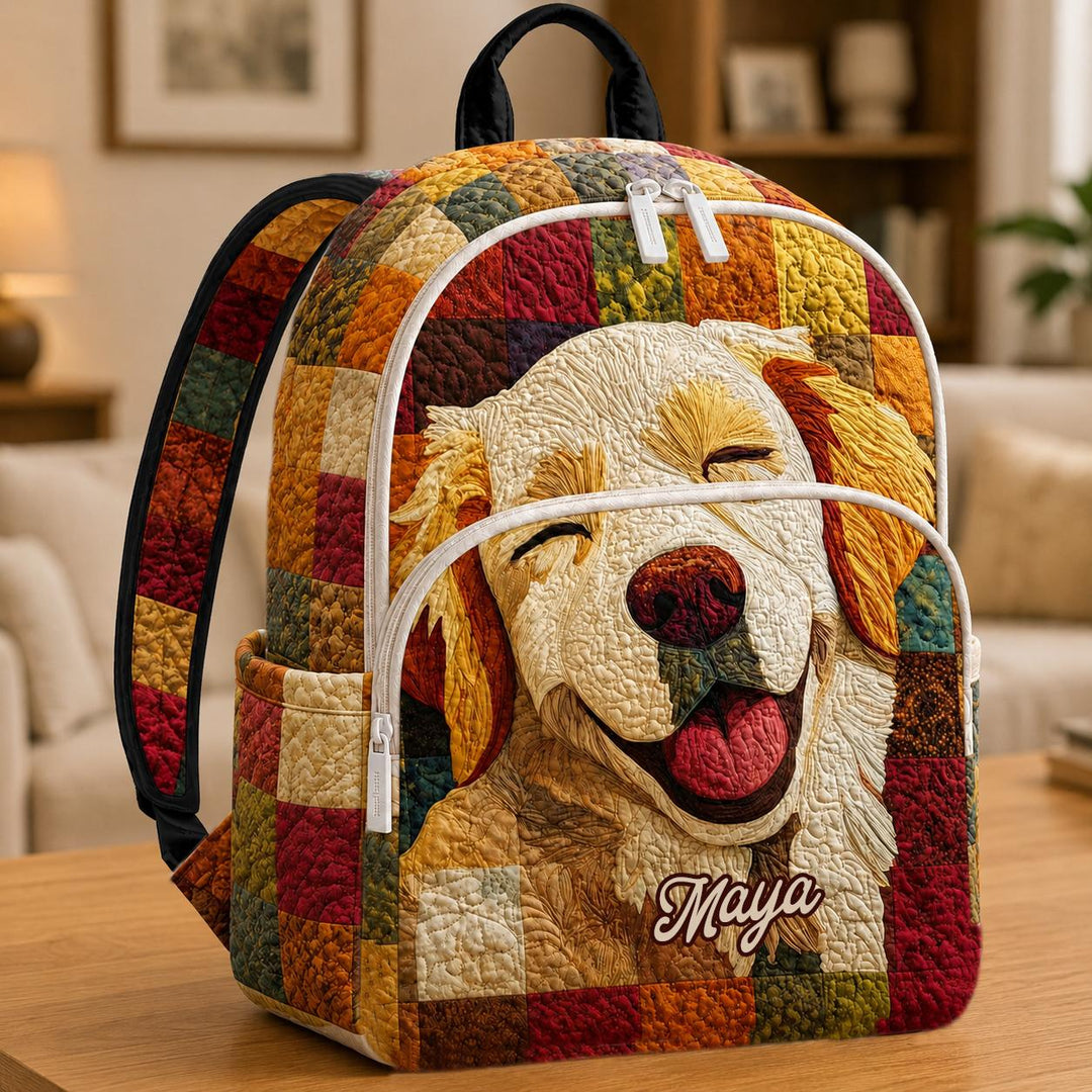 Golden Retriever TN12 Quilted Backpack