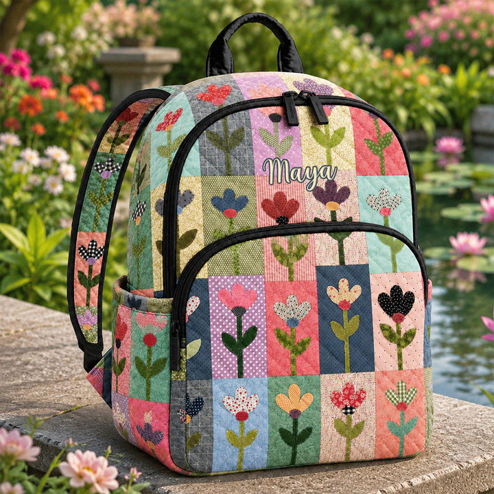 Floral Patchwork TN49 Quilted Backpack